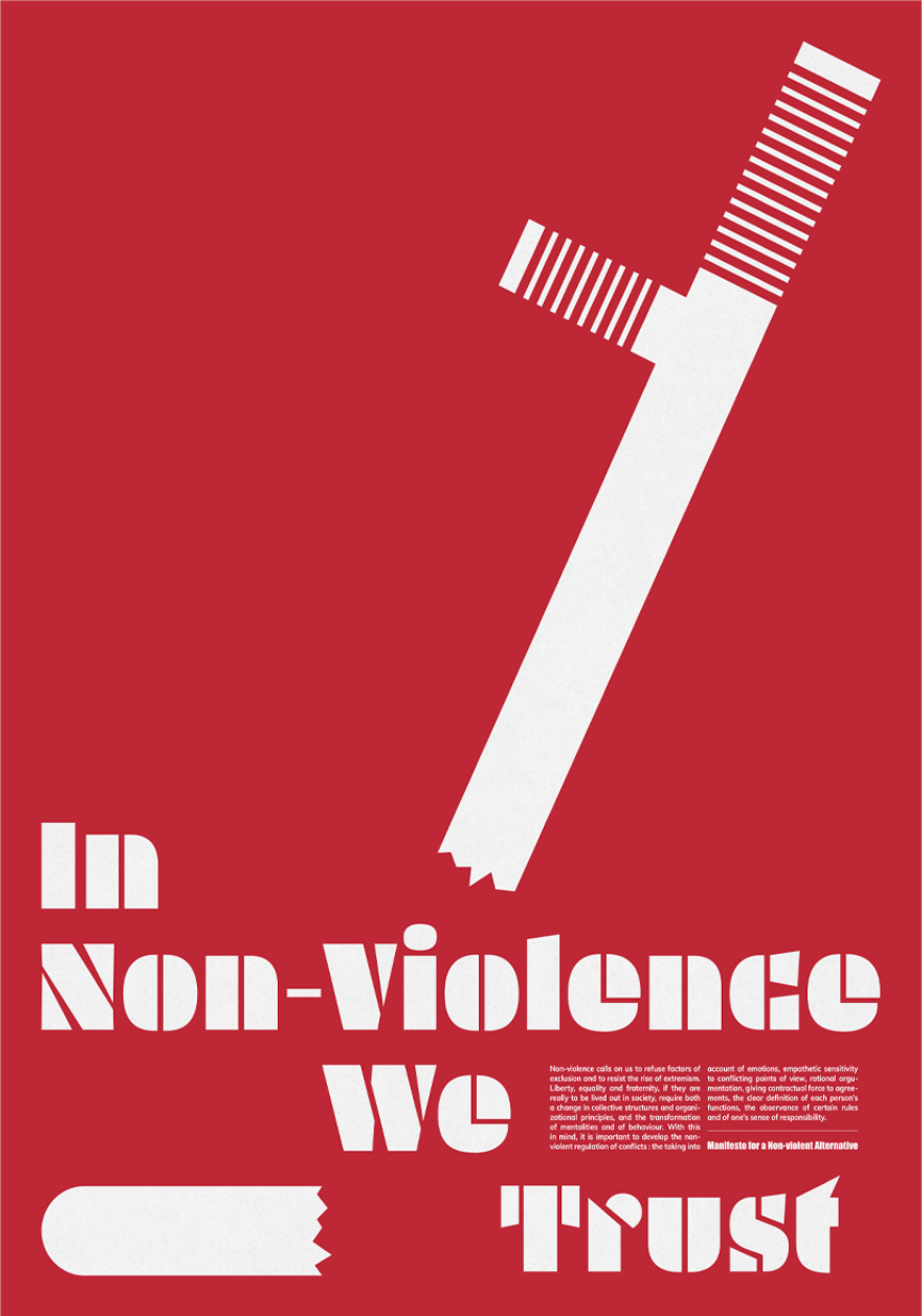 Non-Violence — poster, B1, 2025, Atelier Bagarre